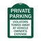 Signmission Private Parking Violators Towed Away at Vehicle Owners Expense, A-DES-GW-1824-23259 A-DES-GW-1824-23259 - alternate 1
